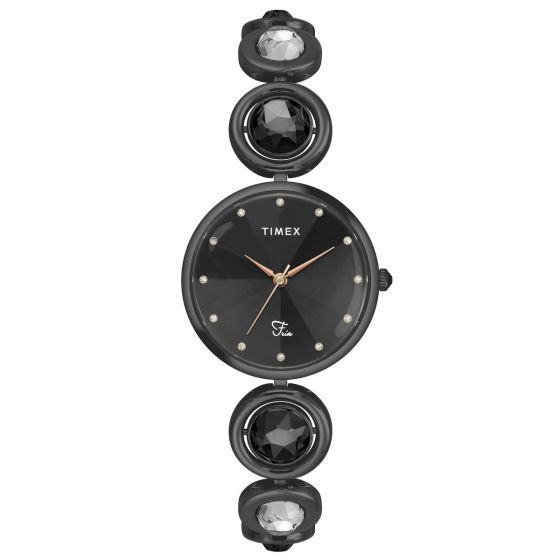 TIMEX FRIA WOMEN'S BLACK DIAL ROUND CASE 3 HANDS FUNCTION WATCH - TWEL16401 - KRISHNA WATCH COMPANY