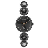 TIMEX FRIA WOMEN'S BLACK DIAL ROUND CASE 3 HANDS FUNCTION WATCH - TWEL16401