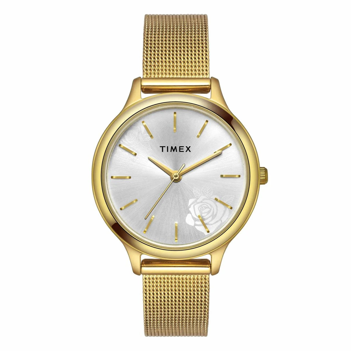 TIMEX CLASSICS COLLECTION PREMIUM QUALITY WOMEN'S ANALOG SILVER DIAL COLOURED QUARTZ WATCH, ROUND DIAL WITH 34MM CASE WIDTH - TWTL12101 - KRISHNA WATCH COMPANY