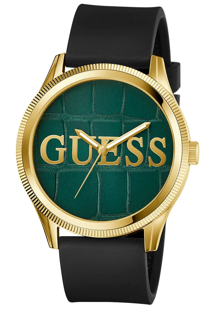 GUESS REPUTATION Mens Black GoldTone Analog Watch GW0887G2 - KRISHNA WATCH COMPANY