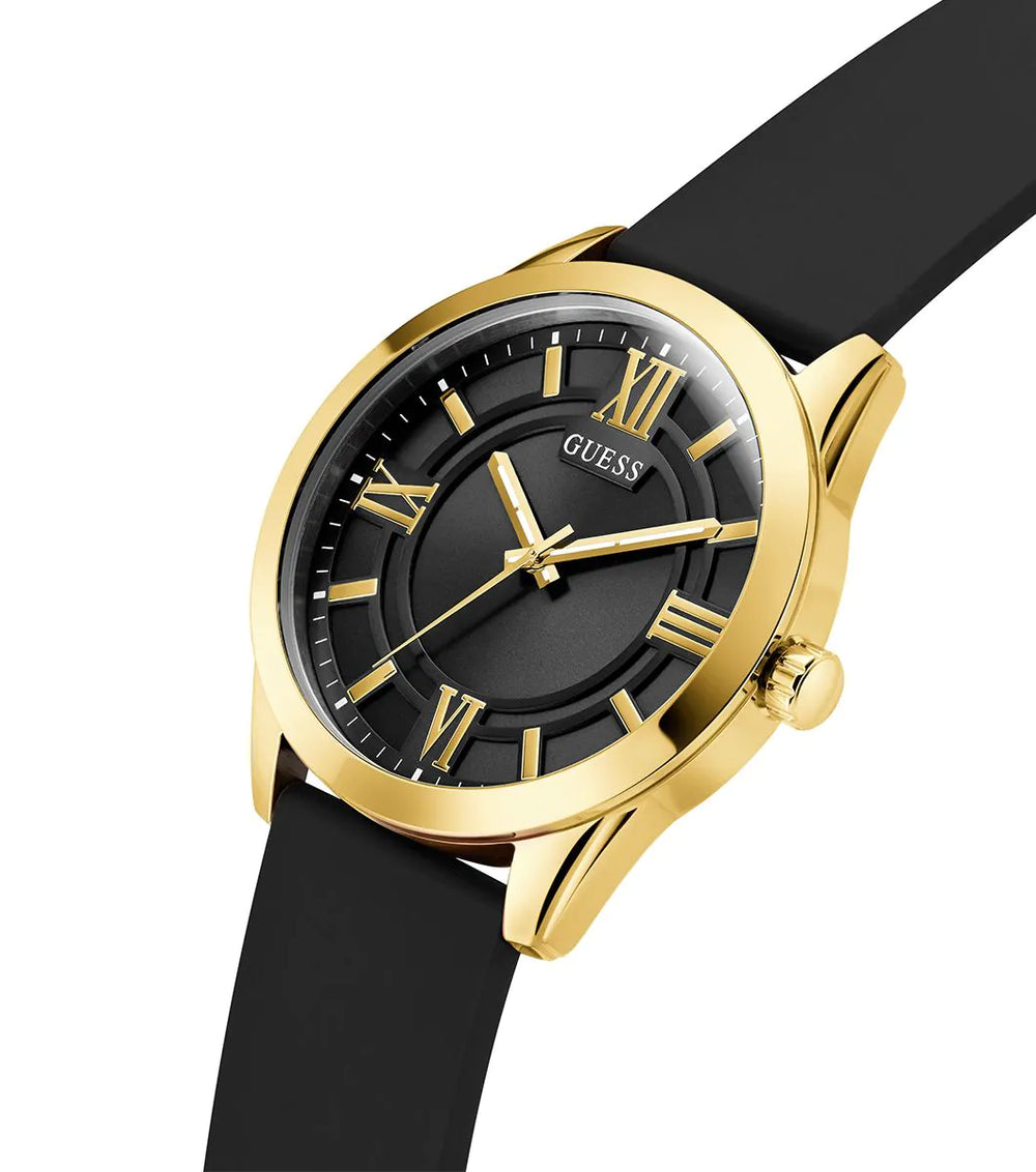 GUESS Mens Black Gold Tone Analog Watch - GW0894G2 - KRISHNA WATCH COMPANY