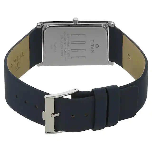 TITAN Edge White Dial Blue Leather Strap Watch NH1043SL01A - KRISHNA WATCH COMPANY