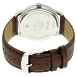 Titan Brown Dial Brown Leather Strap Watch - 1584SL04