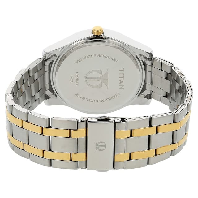 TITAN Silver Dial Two Toned Stainless Steel Strap Watch 1627BM01 - KRISHNA WATCH COMPANY