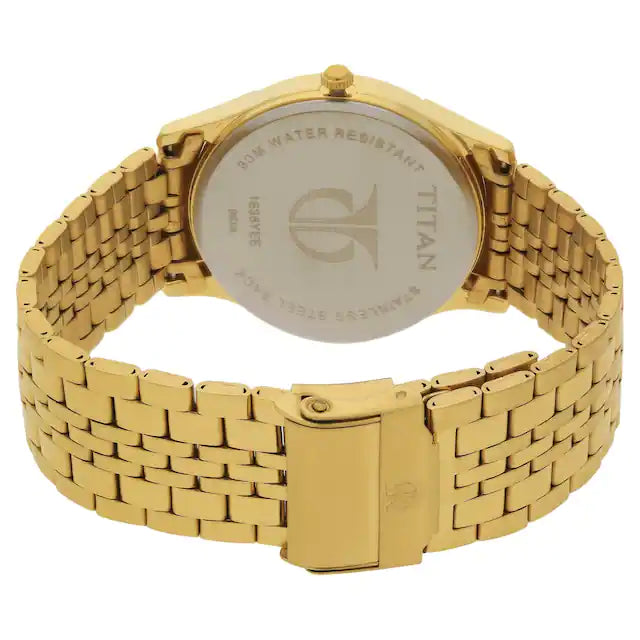 TITAN Silver Dial Yellow Stainless Steel Strap Watch 1636YM01 - KRISHNA WATCH COMPANY