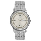 TITAN Silver Dial Silver Stainless Steel Strap Watch 1638SM01