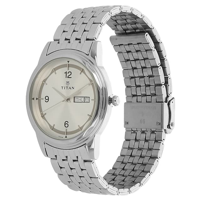 Titan Silver Dial Silver Stainless Steel Strap Watch - 1638SM01 - KRISHNA WATCH COMPANY