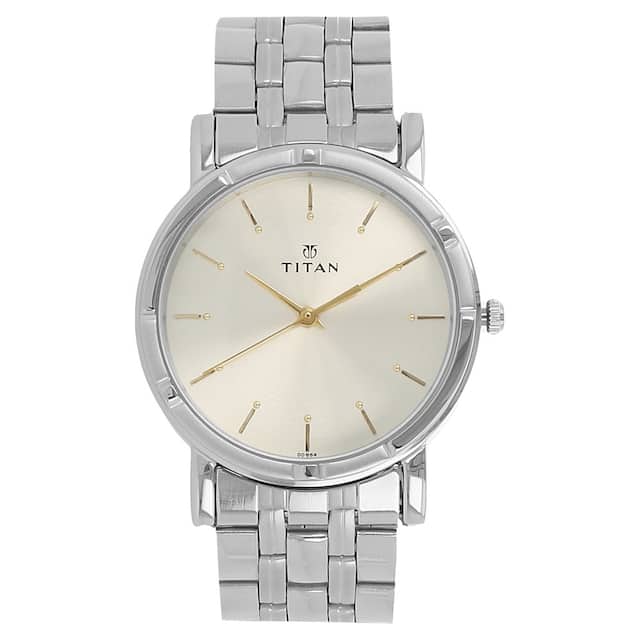 TITAN Silver Dial Silver Watch - 1639SM01
