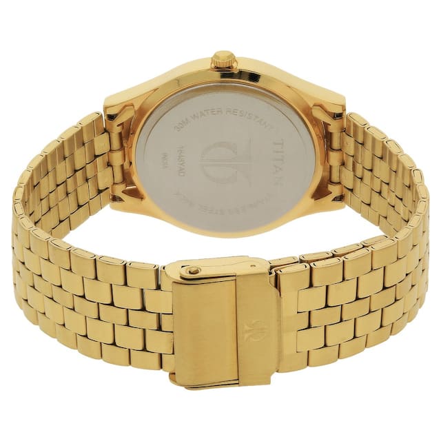 TITAN Silver Dial Yellow Stainless Steel Strap Watch 1648YM01 - KRISHNA WATCH COMPANY