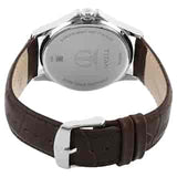 Titan Silver Dial Brown Leather Strap Watch NQ1698SL01 (DF310)