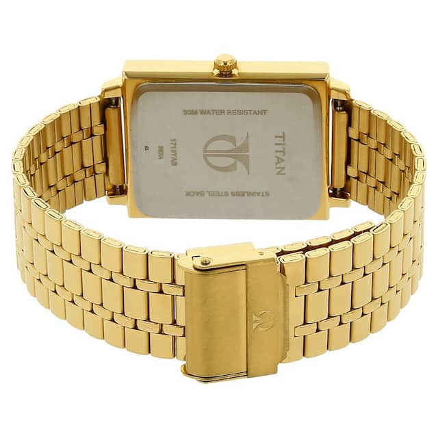 TITAN Silver Dial Golden Stainless Steel Strap Watch NL1715YM01(DF988) - KRISHNA WATCH COMPANY
