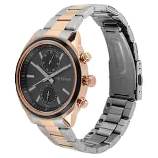 Titan Workwear Watch with Black Dial & Stainless Steel Strap - 1733KM03 - KRISHNA WATCH COMPANY