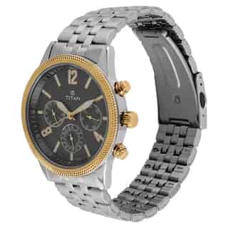 Titan Workwear Watch with Anthracite Dial & Stainless Steel Strap NP1734BM01 - KRISHNA WATCH COMPANY