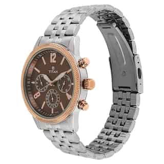 Titan Workwear Watch with Blue Dial & Stainless Steel Strap NP1734KM03 (DG809) - KRISHNA WATCH COMPANY