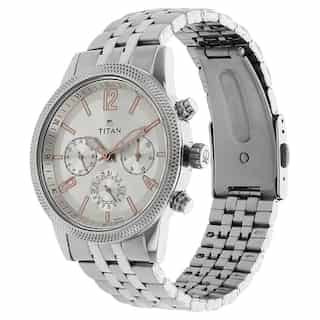 Titan Workwear Watch with Silver Dial & Stainless Steel Strap NP1734SM01 (DG342) - KRISHNA WATCH COMPANY