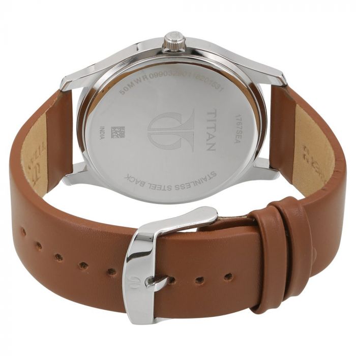 TITAN On Trend White Dial Leather Strap Watch 1767SL01 - KRISHNA WATCH COMPANY