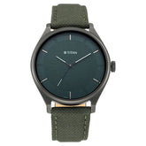TITAN Workwear Watch with Green Dial & Fabric Strap - 1802NL02