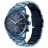 Titan Neo Splash Blue Dial Stainless Steel Strap Watch - 1805QM01 - KRISHNA WATCH COMPANY