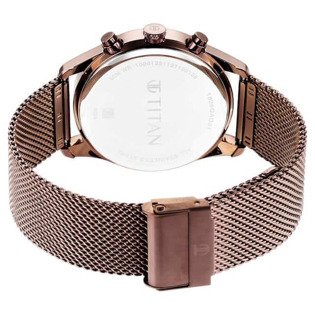 Titan Neo Splash Black Dial Stainless Steel Strap Watch - 1805QM05 - KRISHNA WATCH COMPANY