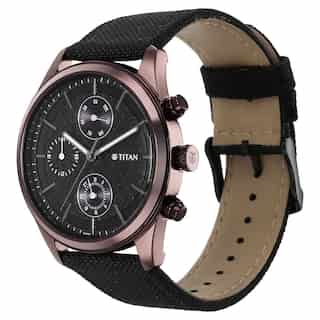 Titan Neo Splash Black Dial Fabric Strap Watch - 1805QP01 - KRISHNA WATCH COMPANY