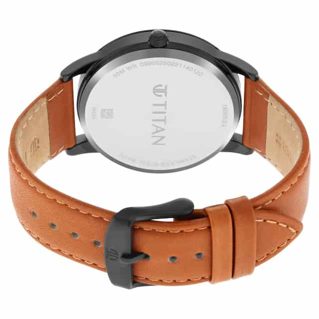 Titan Workwear Watch with Blue Dial & Leather Strap 1806NL03 - KRISHNA WATCH COMPANY
