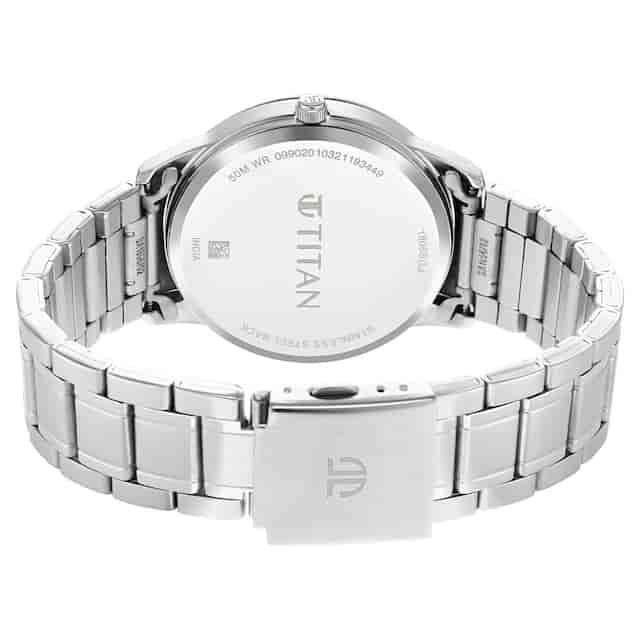 Titan Workwear Watch with Black Dial & Metal Strap - 1806SM02 - KRISHNA WATCH COMPANY
