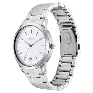 Titan Workwear Watch with White Dial & Metal Strap 1806SM03 (DK825) - KRISHNA WATCH COMPANY