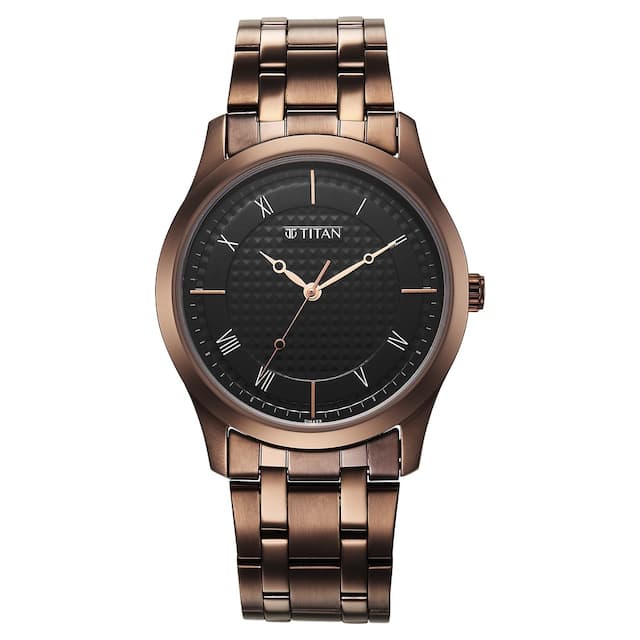 Titan Karishma Black Dial Watch for Men - 1823QM01 - KRISHNA WATCH COMPANY