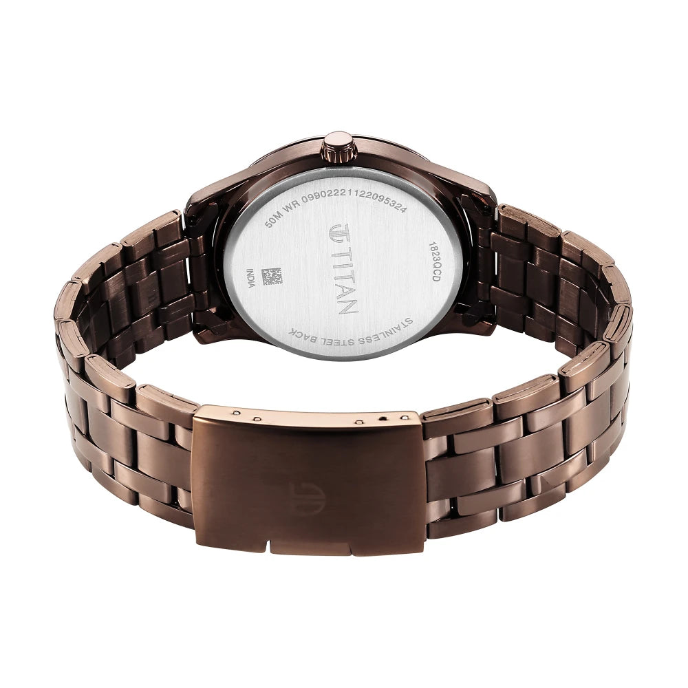 Titan Karishma Black Dial Watch for Men - 1823QM01 - KRISHNA WATCH COMPANY