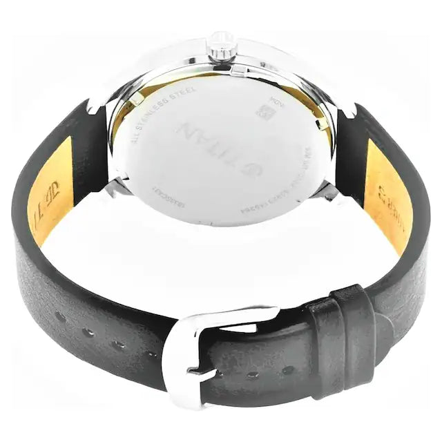 TITAN Evoke Gradient Blue Dial Black Leather Strap Watch NQ1833SL03 - KRISHNA WATCH COMPANY