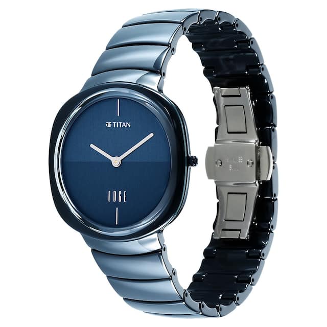 Titan Edge Squircle Blue Dial Ceramic Strap Watch for Men 1841QC04 / NS1841QC04 - KRISHNA WATCH COMPANY