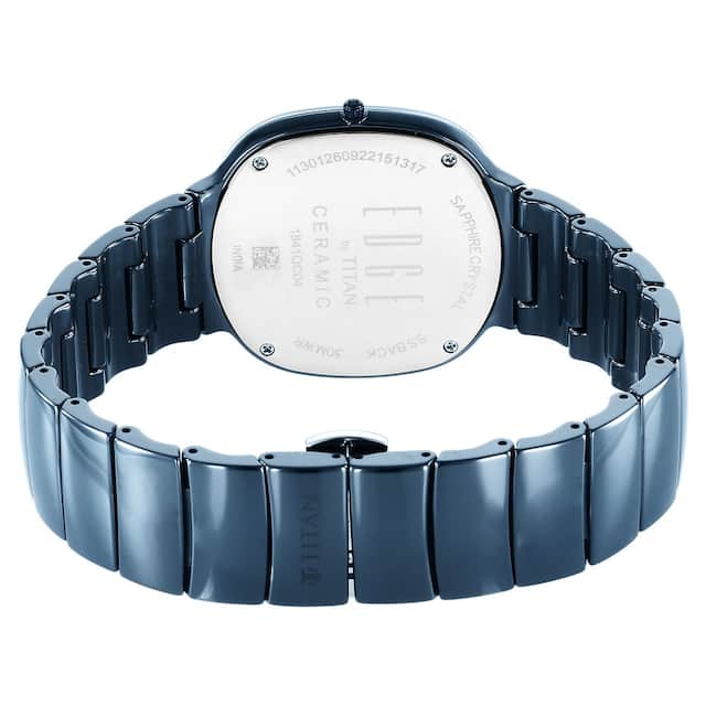 Titan Edge Squircle Blue Dial Ceramic Strap Watch for Men 1841QC04 / NS1841QC04 - KRISHNA WATCH COMPANY