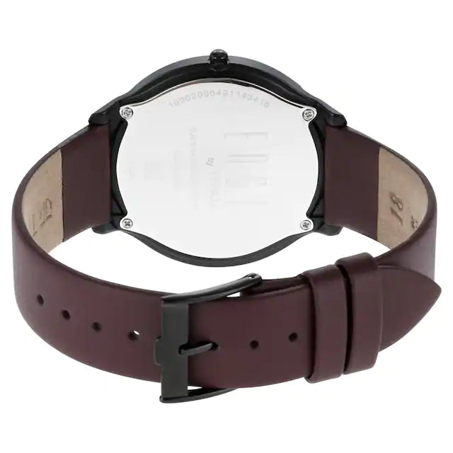 TITAN Edge Baseline Watch with Black Dial & Brown Leather Strap NQ1843NL01 - KRISHNA WATCH COMPANY