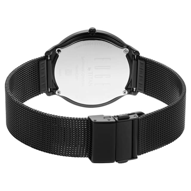 Titan Edge Baseline Watch with Beige Dial & Black Stainless Steel Strap 1843NM01 / NS1843NM01 - KRISHNA WATCH COMPANY