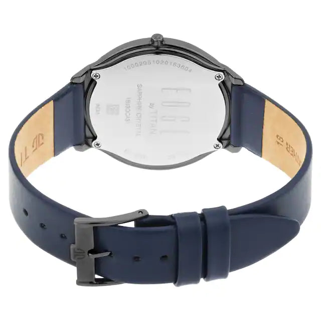 TITAN Edge Watch with Blue Dial in Anthracite Case 1843QL01 - KRISHNA WATCH COMPANY