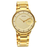 Titan Edge Metal Yellow Dial Stainless Steel Strap 1843YM02