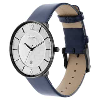 Titan Workwear Watch with White Dial & Leather Strap 1849NL01 (DK970) - KRISHNA WATCH COMPANY