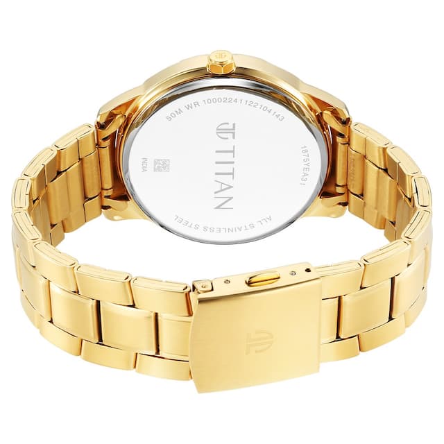 Titan Regalia Opulent Black Dial Watch for Men - 1875YM01 - KRISHNA WATCH COMPANY