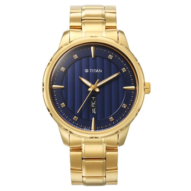 Titan Regalia Opulent Blue Dial Watch for Men 1875YM02 - KRISHNA WATCH COMPANY