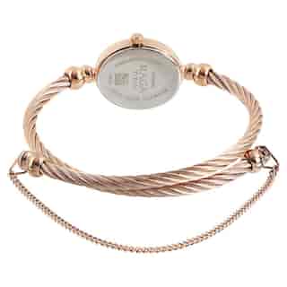 Titan Raga White Dial Rose Gold Metal Strap Watch 197WM01(DG960) - KRISHNA WATCH COMPANY
