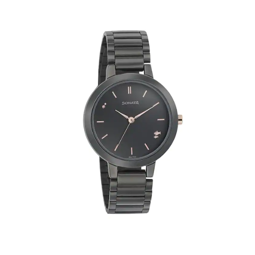 Play With Anthracite Dial Stainless Steel Strap Watch NT8141KM03
