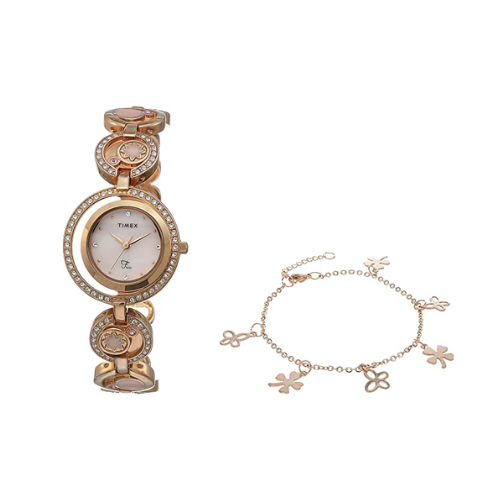 TIMEX Fria Analog Pink Dial Watch TWEL12102 - KRISHNA WATCH COMPANY