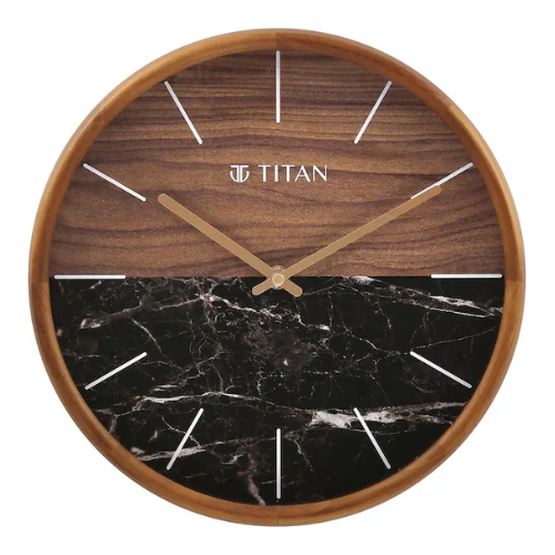 Titan WALL CLOCK with Wood & Stone - W0077WA02 - KRISHNA WATCH COMPANY
