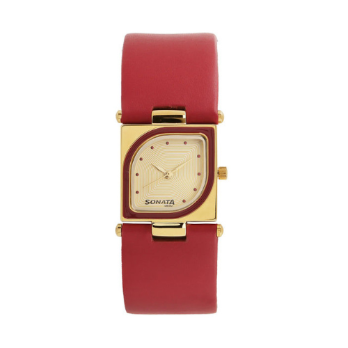 Sonata ladies sales watch leather strap