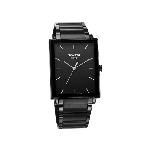 Sonata Sleek Black Dial Analog Watch 7148NM01 - KRISHNA WATCH COMPANY