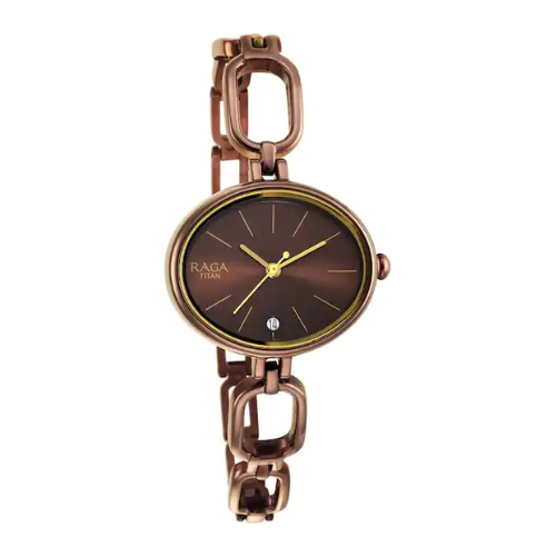 Titan Raga Viva Brown Dial Brown Brass Strap Watch NP2667QM01 - KRISHNA WATCH COMPANY