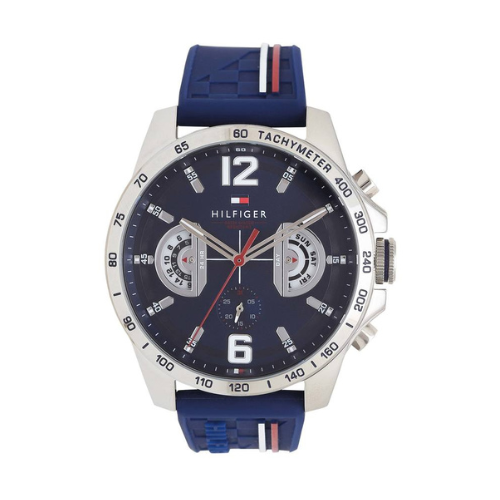 Tommy Hilfiger Mens Blue Dial Silicone Multi-Function Watch - 1791476 - KRISHNA WATCH COMPANY