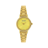 Sonata Champagne Dial Golden Metal Strap Watch NR8096YM02