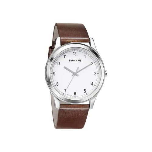 Sonata White Dial Analog Watch - 7135SL03 - KRISHNA WATCH COMPANY