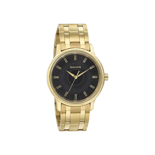 Sonata Wedding Edition - Black Dial Metal Strap Watch NR7134YM02 - KRISHNA WATCH COMPANY